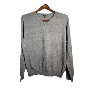 J.Crew Slim 100% Cotton V Neck Sweater Dark Gray Size XL Long Sleeve Casual